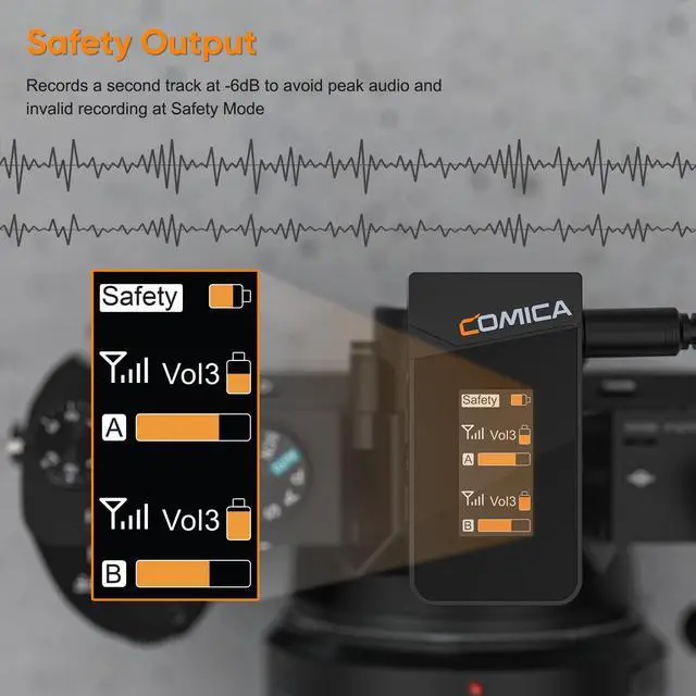Alt view image 4 of 7 - Vimo C3 Wireless Lavalier Microphone with Noise Cancellation, 656ft Transmission, Gain Control, Compact Wireless Lapel Microphone for DSLR Cameras/Android/Live-Streaming/Vlogging/YouTube
