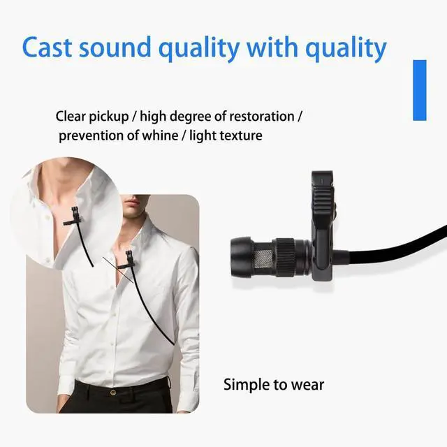 Alt view image 4 of 7 - Lavalier Microphone Lapel Microphone, Heart Shaped Directional Condenser mic Compatible with Shure Wireless Bodypack Transmitter, with 1.45m Cable Mini XLR 4 Pin TA4F Plug