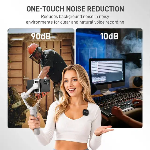 Alt view image 3 of 7 - CM2 Wireless Lavalier Microphone, USB-C Clip-On Mic for iPhone 15/16/17 & Android, Mini Mic with Noise Cancelling and Charging Case for Content Creation, Vlogging, Podcast & Streaming