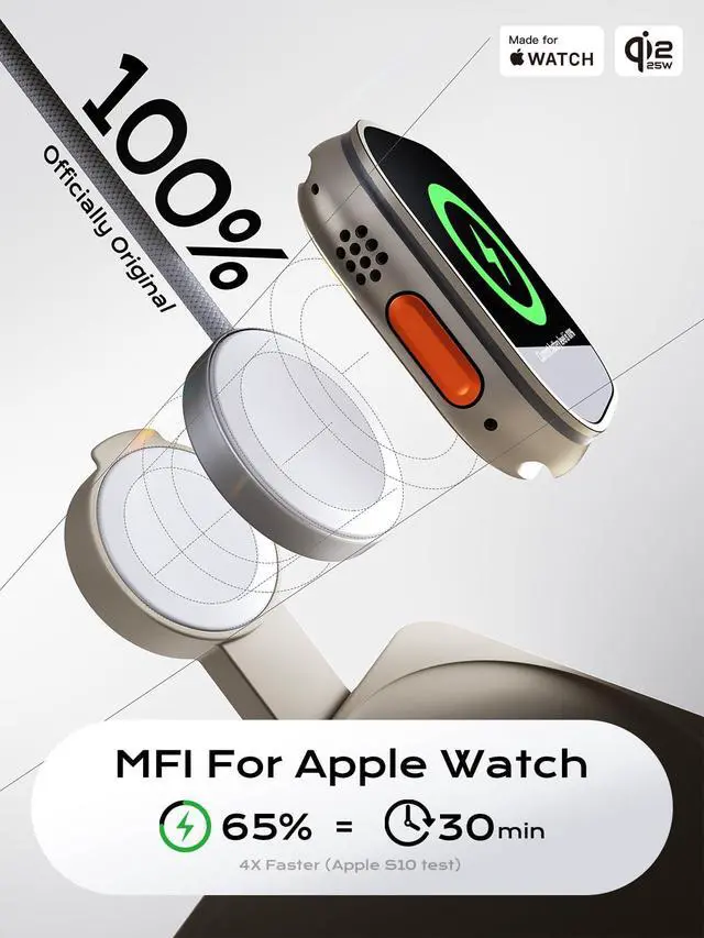 Alt view image 3 of 7 - 3 in 1 Qi2 Wireless Charging Station, 25W Magnetic Charger with MFi-Certified Apple Watch Module for iPhone 17/16/15/14/13/12, AirPods, Pixel 10 Pro XL, 45W Adapter