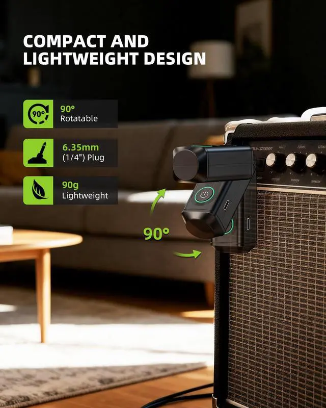 Alt view image 6 of 7 - Dual iW-30 Bluetooth Receivers with 1/4" TS Plug, BT 5.3 Wireless Audio Adapter, 48kHz/24bit Stereo Audio, for Audio Mixer, PA Speaker, DJ System,165ft Range,15H Battery Life(2 Pack for Stereo)