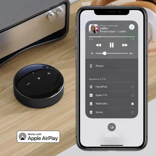 Alt view image 4 of 7 - Mini AirPlay 2 Wireless Audio Streamer, Multiroom Stereo, Preamplifier, Works with Alexa and Siri Voice Assistants, Stream Hi-Res Audio from Amazon Music, Tidal and More