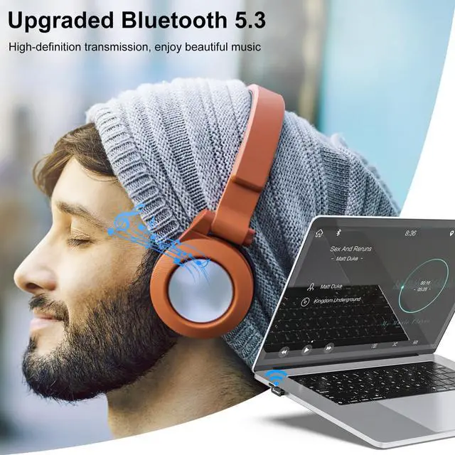 Alt view image 4 of 5 - USB Bluetooth Adapter for Desktop PC, Plug&Play 5.3 Mini EDR Bluetooth Dongle Receiver & Transmitter for Laptop Computer Compatible with BT Headphones Keyboard Mouse Windows 11/10/8.1