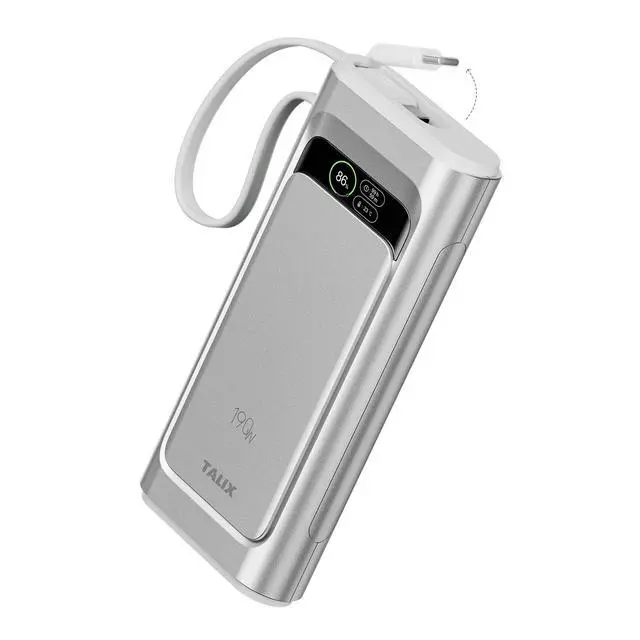 Main image of Laptop Power Bank, 20000mAh Portable Charger 190W Total Output, 3-Port Fast Charging (140W Max), Built-in USB-C Cable,High-Capacity External Battery Pack for MacBook,Dell,Computer,iPad,iPhone 17