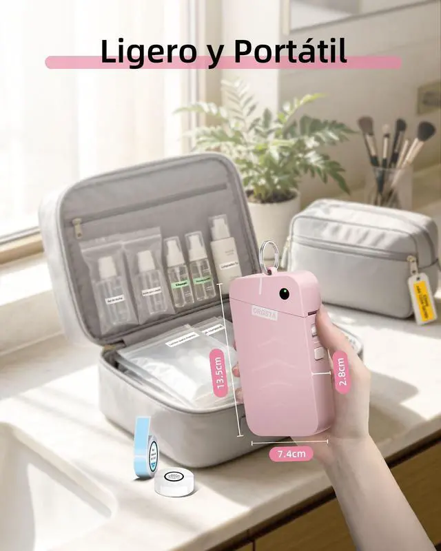Alt view image 7 of 7 - Label Maker, S001 Portable Bluetooth Label Maker Machine with Tape, Thermal Label Printer for Home, Office, School Organization, Wireless Mini Labeler Machine, Pink