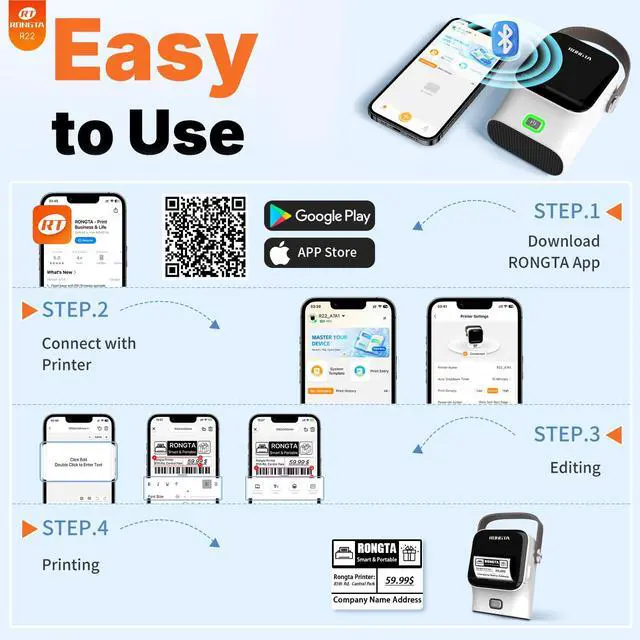 Alt view image 4 of 7 - Bluetooth Label Maker Machine with Tape, Thermal Label Printer for Office, Small Business Essentials, Home Organization, Portable Inkless Sticker Label Maker with 2x1.18 inch Labels