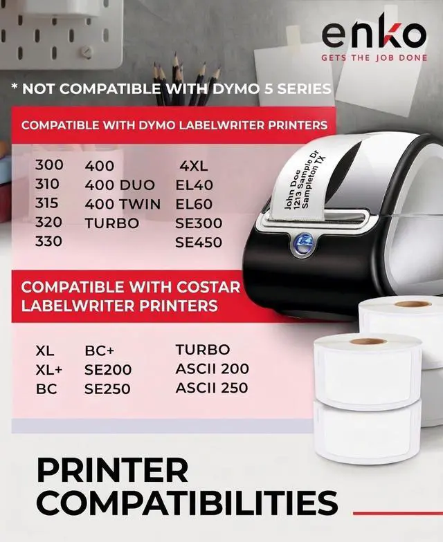 Alt view image 4 of 6 - 30336 Direct Thermal Address, Shipping and Barcode Labels (1 x 2-1/8 inches) - 12 Rolls | 6,000 Labels Compatible with Dymo LabelWriter 450 Turbo Printer and 4XL