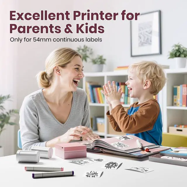 Alt view image 6 of 7 - Sticker Printer, PM290C Portable Mini Printer, Inkless Bluetooth Sticker Maker with 3 Rolls Paper, Impresora Portátil for Notes, DIY, Gift, Smart AI APP, Print Pod for Office, Pink 1pack