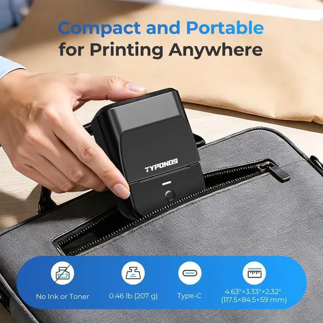 Alt view image 4 of 7 - PM240 Label Maker Machine with 3 Tapes, 2" Portable Thermal Label Printer, Bluetooth Address Label Maker with Multiple Templates for Small Business, Home, School, Safety Label Makers, Set 1