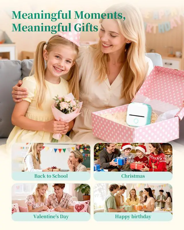 Alt view image 3 of 7 - Mini Sticker Printer - T02 Mini Thermal Printer Portable Label Printer Bluetooth Sticker Maker for Kids Sticker Box, Print Pods AI Sticker Maker for Gifts, Study Note, Journaling Supplies, DIY, Photos