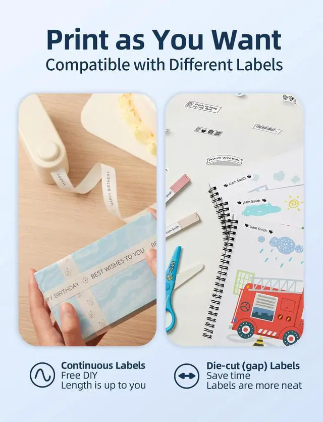 Alt view image 4 of 7 - Lightweight Label Maker with Cutter L1-C Bluetooth Printer