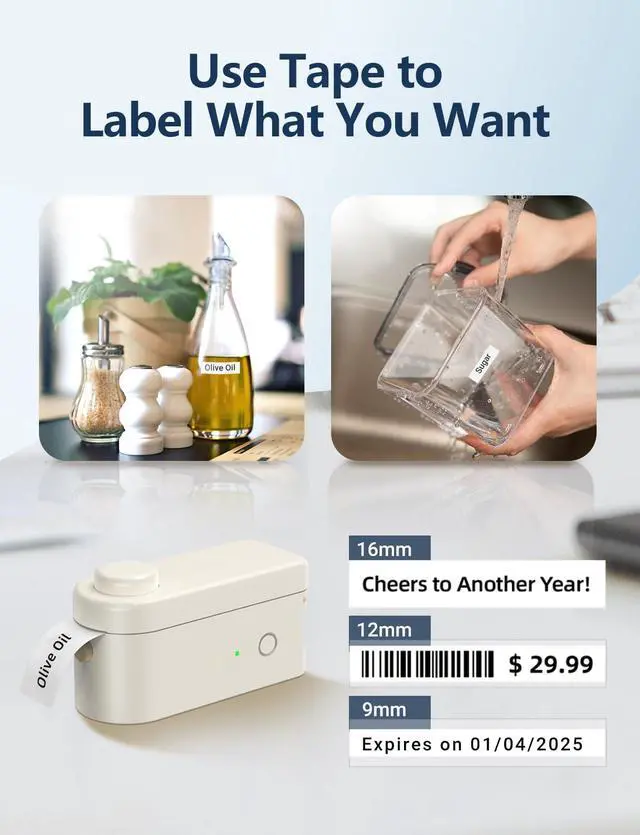 Alt view image 7 of 7 - Lightweight Label Maker with Cutter L1-C Bluetooth Printer