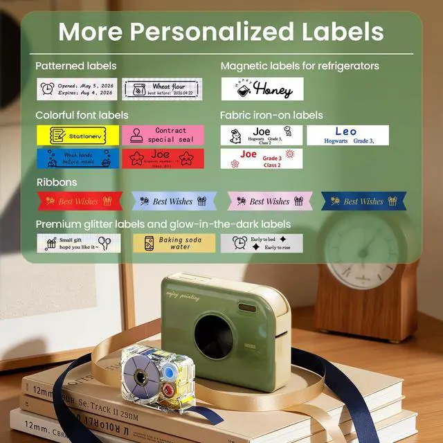 Alt view image 4 of 7 - Ribbon Label Maker with Waterproof Labels, A30 Bluetooth Mini Label Maker Machine with Tape 12mm 0.47 White, Portable Ribbon Printer Rechargeable for Gift Wrap, Cloth Name Tag, in/Outdoor Use