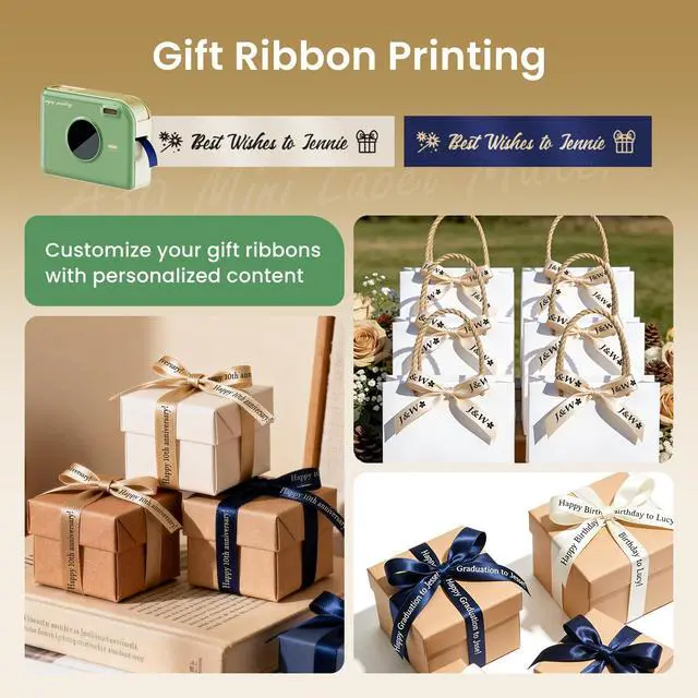 Alt view image 7 of 7 - Ribbon Label Maker with Waterproof Labels, A30 Bluetooth Mini Label Maker Machine with Tape 12mm 0.47 White, Portable Ribbon Printer Rechargeable for Gift Wrap, Cloth Name Tag, in/Outdoor Use
