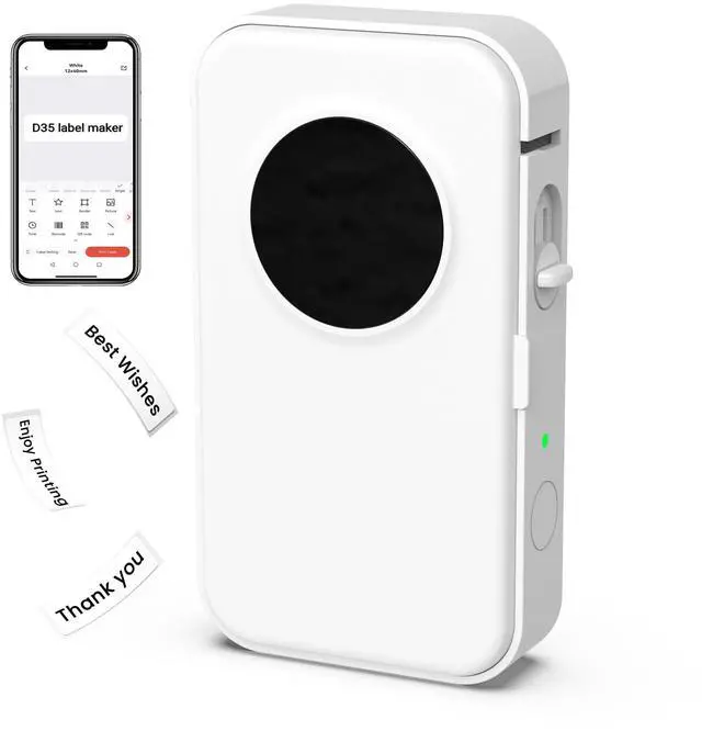 Main image of D35 Label Maker, Support Pre-Cut/Continuous Paper,Portable Bluetooth Label Maker Machine,Labeler for School Office Home Organization Gift,Replace Typewriter- White