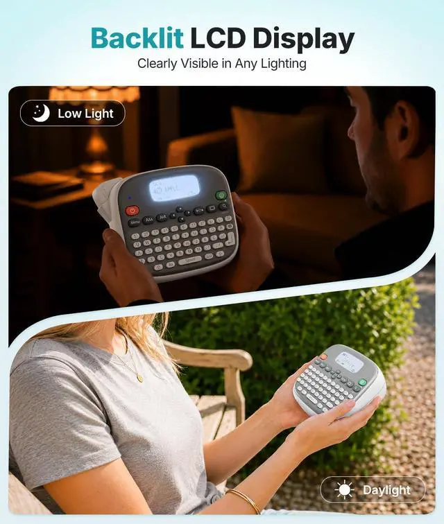 Alt view image 6 of 7 - Label Maker Machine with Tape, Label Maker Waterproof with QWERTY Keyboard, TM95 12mm Portable Labeler for Home Organization, Office or School Supplier (Label Maker with 1 Tape, White)