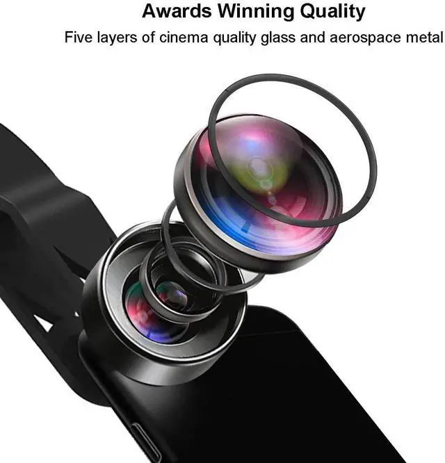 Alt view image 2 of 7 - Fisheye Lens 198° Fish Eye Phone Camera Lens Kit for iPhone Fish Bowl Camera Lens Attachments for iPhone Samsung Smartphone Black
