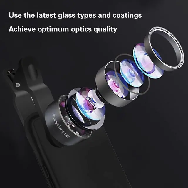 Alt view image 2 of 7 - Phone Camera Lens Kit, 14 in 1 Lenses with Selfie Light for iPhone 14 13 12 11 Xs X Pro Samsung and Other Andriod Smartphone, Universal Clip on Wide Angle+Macro+ Fisheye Camera Lenses