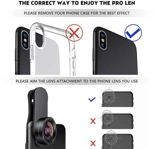 Alt view image 6 of 7 - Fisheye Lens 198° Fish Eye Phone Camera Lens Kit for iPhone Fish Bowl Camera Lens Attachments for iPhone Samsung Smartphone Black