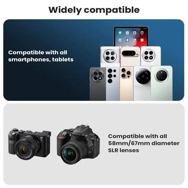 Alt view image 4 of 7 - 67mm Variable ND2-400 Filter for Phone/DSLR, HD Adjustable Neutral Density Filter with Universal Clip,Adapter Ring, Lens Attachment for iPhone 16 15 14 13 12 Samsung Pixel and Other Smartphones/Camera