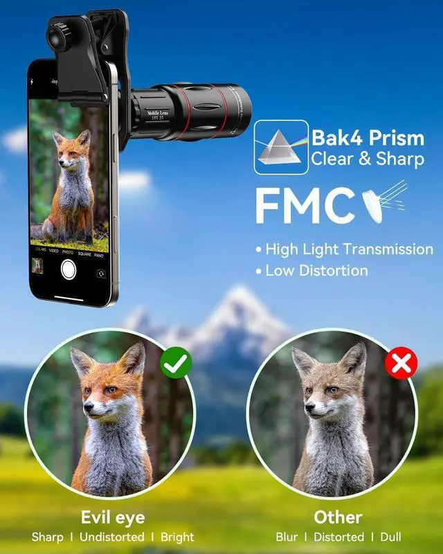 Alt view image 5 of 7 - 18X Telephoto Lens, Hight Power Telephoto Phone Lens with Tripod, Mobile Cell Lens Attachment for Android & iPhone, Samsung and Most Smartphone