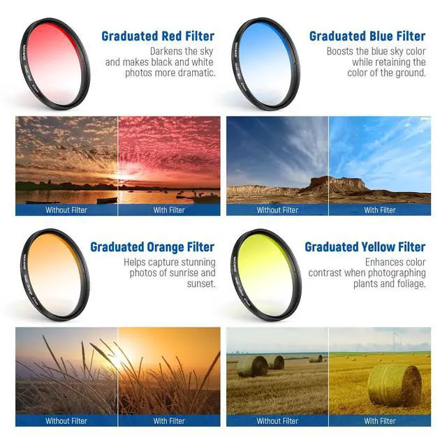Alt view image 2 of 7 - 67mm ND + CPL + Star + 4 Graduated Color Filter Set with Phone Lens Clamp Compatible with iPhone 17 16 16e 15 14 Pro Max Plus Android Samsung S25 Ultra