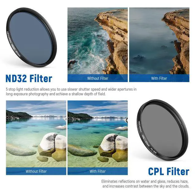 Alt view image 3 of 7 - 67mm ND + CPL + Star + 4 Graduated Color Filter Set with Phone Lens Clamp Compatible with iPhone 17 16 16e 15 14 Pro Max Plus Android Samsung S25 Ultra