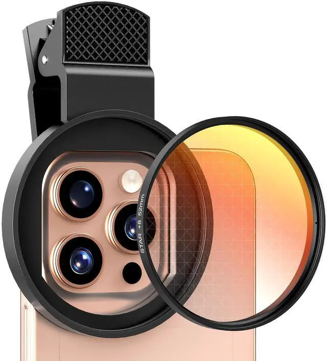 Main image of 8 Points Star Filter,52mm Rotatable Star Lens for iPhone 16/15/14/13 Pro Max Moto Google Samsung TCL Phone, Cross-Screen Sparkle Effect Starburst Filter with Clip,Nightscape