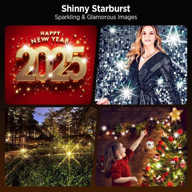 Alt view image 4 of 6 - 8 Points Star Filter,52mm Rotatable Star Lens for iPhone 16/15/14/13 Pro Max Moto Google Samsung TCL Phone, Cross-Screen Sparkle Effect Starburst Filter with Clip,Nightscape