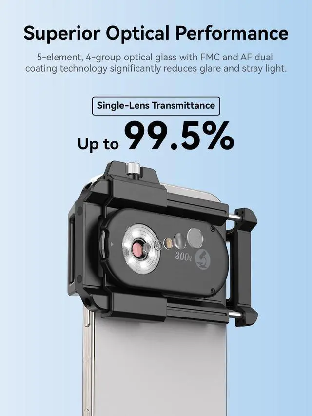 Alt view image 4 of 7 - 300X Phone Microscope Lens, Phone Camera Micro Lens with Universal Clip/LED Light/CPL, Mini Pocket Microscope Attachment Fit for iPhone 16/15/14/13, and Most Smartphone