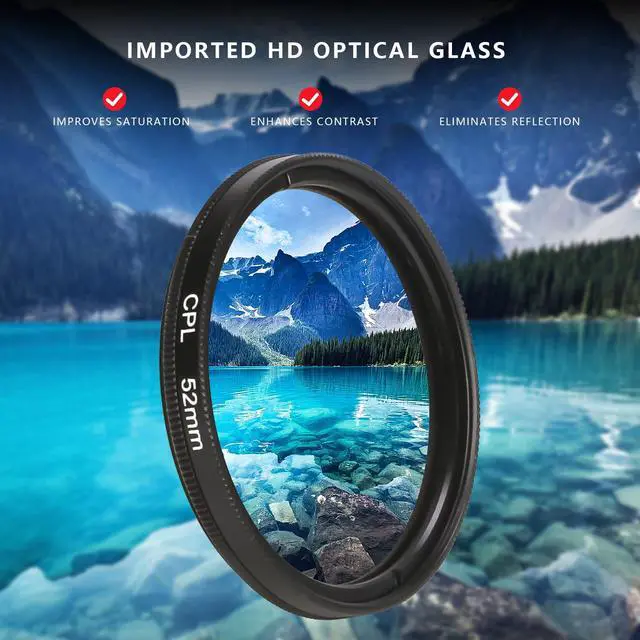 Alt view image 2 of 7 - 52MM Circular Polarizer Filter, Ultra Slim Multi-Coated CPL Lens Filter, Clip-on Phone Camera Filter Kit, Compatible for iPhone 15 14 13 12 11,Motorola, Google Pixel and Other Smart Phones