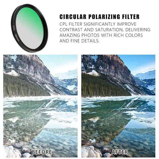 Alt view image 4 of 7 - 52MM Circular Polarizer Filter, Ultra Slim Multi-Coated CPL Lens Filter, Clip-on Phone Camera Filter Kit, Compatible for iPhone 15 14 13 12 11,Motorola, Google Pixel and Other Smart Phones
