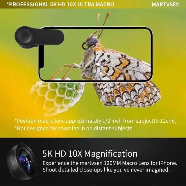 Alt view image 5 of 7 - 120MM Macro Lens for iPhone - Super Macro with , Professional Universal Clip Phone Camera Lens for Photo Video Lens of iPhone Samsung Android