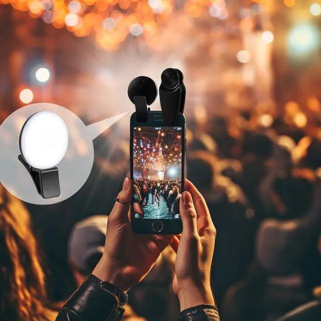 Alt view image 6 of 6 - 16 Pcs Phone Camera Lens Kit 16 in 1 with Selfie Light Universal Clip on Cell Phone 198 Degree Fisheye Wide Angle Macro Kaleidoscope CPL Lens Attachments Compatible with Most Phones