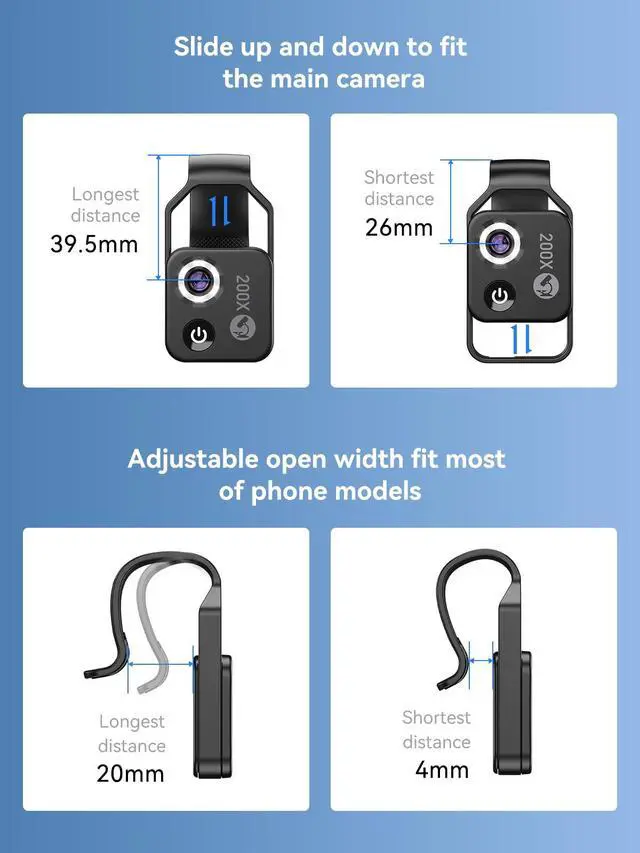 Alt view image 6 of 7 - Phone Microscope 200X with LED Light & CPL Filter, Pocket Microscope Camera Attachment for iPhone & Android, No App Needed, STEM Science Gift for Kids, Coin, Jewelry, Plants, Small Objects Inspection