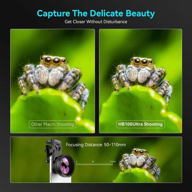 Alt view image 2 of 7 - 100Ultra Macro Lens - Enhanced Version Smartphone Lens for iPhone, Samsung, Pixel | Professional Macro Photography of Flowers, Iinsects, Jewelry, Food Details and Other Small Objects