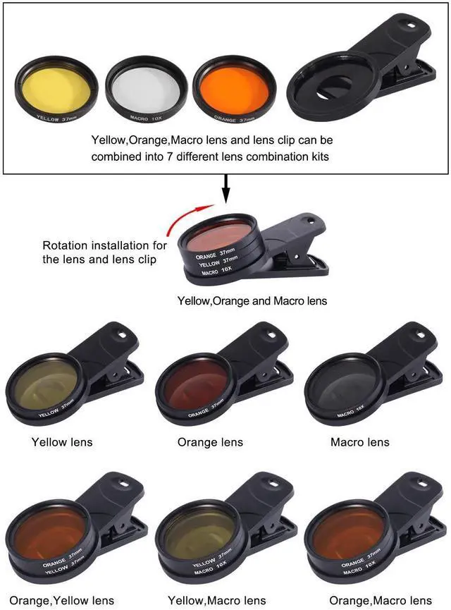 Alt view image 3 of 7 - Coral Lens Filter Kits for Phone