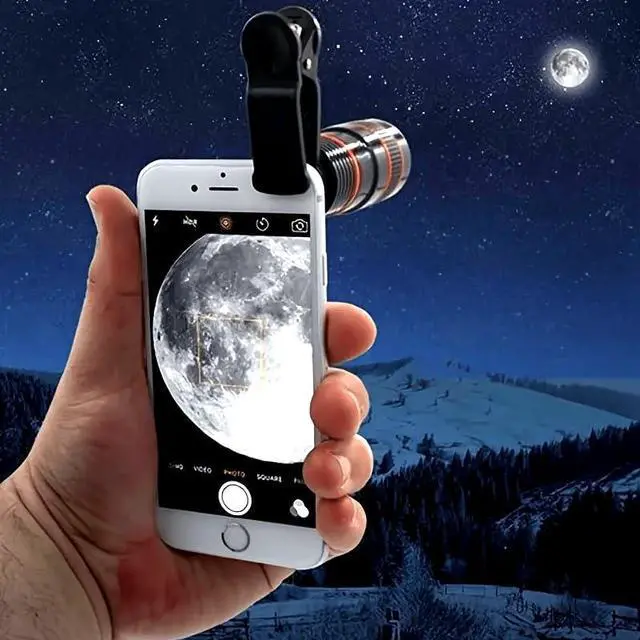 Main image of 1pc 8X Zoom Lens for Smartphones, PVC Clip-On Camera Lens with Special Effects, Universal Phone Photography Accessory, No App Required Easy Clip Design