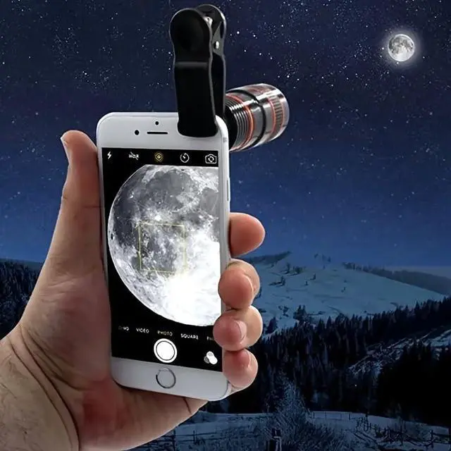 Alt view image 2 of 6 - 1pc 8X Zoom Lens for Smartphones, PVC Clip-On Camera Lens with Special Effects, Universal Phone Photography Accessory, No App Required Easy Clip Design