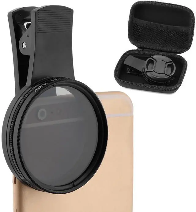 Main image of 52mm Polari/zed Camera Lens Phone Universal CPL Filter Clip Kit, Portable Phone Polarizing Lens Filter for Cell Phones Camera Assistant Len and Effects Filters(Black)