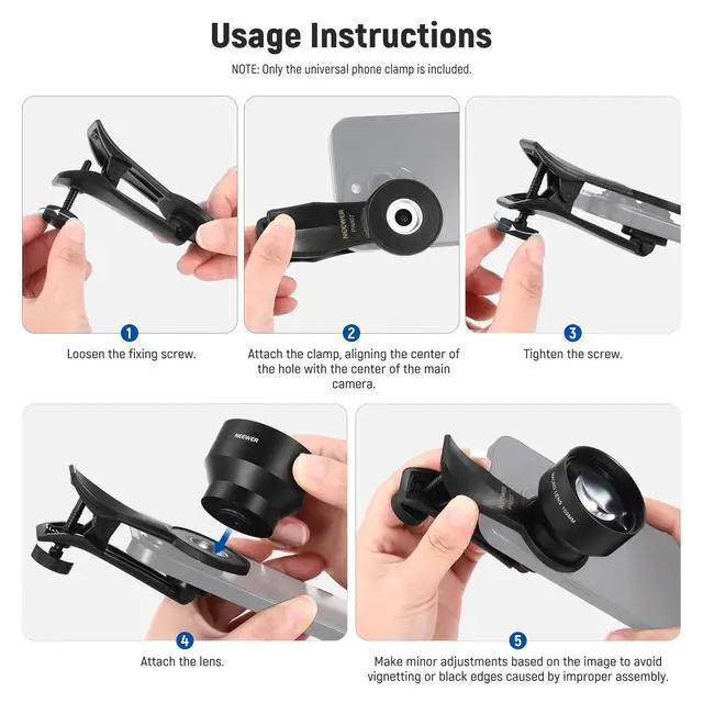 Alt view image 4 of 7 - Universal Phone Clamp for 17mm Threaded Lens, Professional Telephoto Lens Attachment & Adapter, Compatible with iPhone 15 Pro Max 15 Plus 14 13 Samsung Galaxy S24 S23 Ultra Google Pixel, PA007