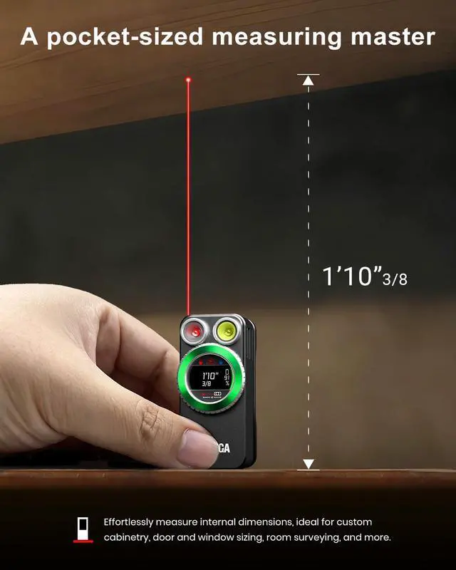 Alt view image 3 of 7 - TorchEye RD 4-in-1 Laser Distance Measure 65ft with Smart EDC Flashlight,650LM White & Red Light, Smart Display, Type-C Rechargeable, Magnetic Clip-on Light for Indoor Measurement, Emergency