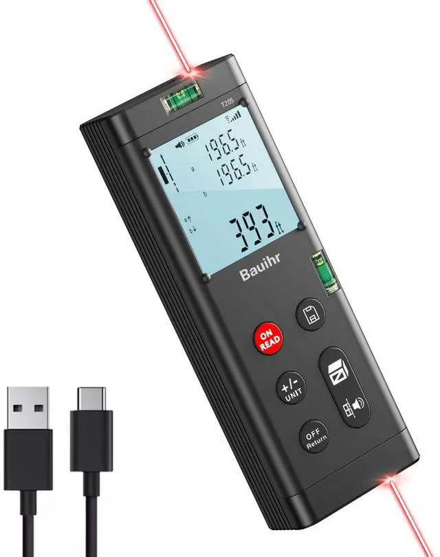 Main image of 393ft Dual Laser Measuring Tool Aluminum Rechargeable Distance Meter