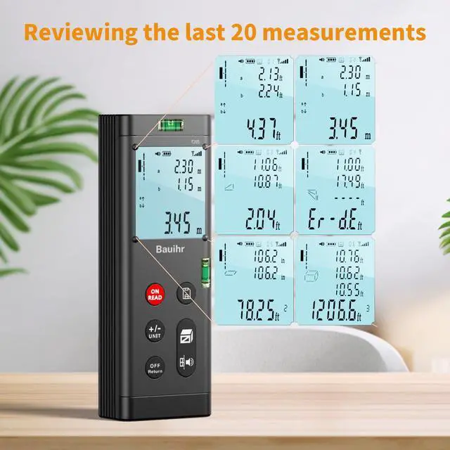 Alt view image 6 of 7 - 393ft Dual Laser Measuring Tool Aluminum Rechargeable Distance Meter