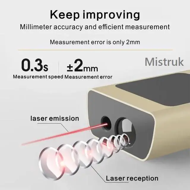 Alt view image 5 of 7 - Laser Measuring Tool 131FT Digital Tape Measure Laser Tape Measure with Electronic Level USB Rechargeable Rangefinder for Area Volume Angle Distance