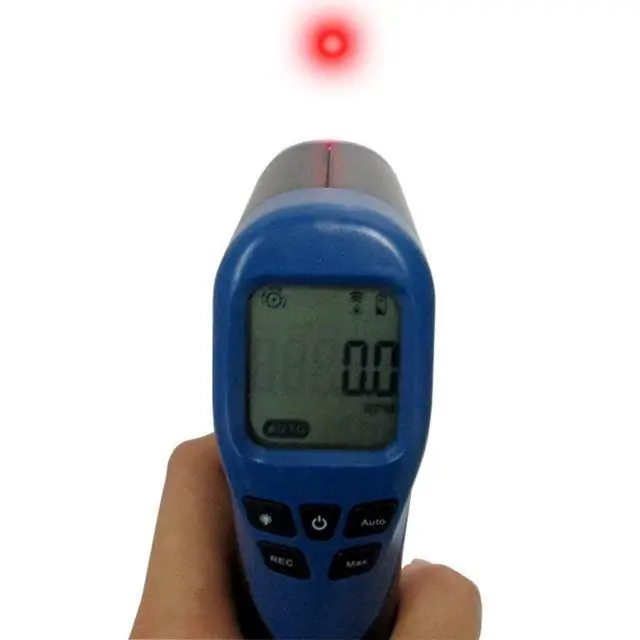 Alt view image 6 of 7 - Handheld Digital Laser Tachometer Non-Contact RPM Meter Motor Speed Gauge Gun Measuring Range: 2.5-99999RPM with 10 Reflective Tapes