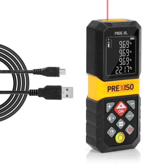 Main image of Laser Measure, 265Ft Rechargeable Laser Distance Meter with Multi-Measurement Units M/in/Ft, Backlit LCD 4 Line Display, and Pythagorean, Distance, Area, Volume Modes