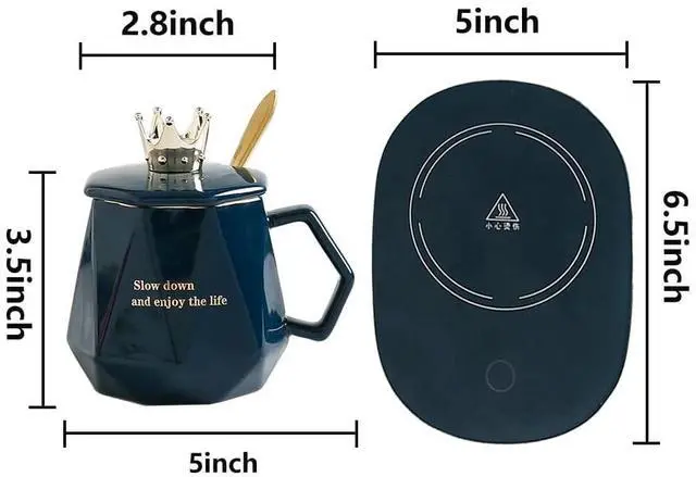 Alt view image 6 of 6 - Coffee Warmer for Desk, with Mug Set. Cup Warmer Tea Warmer, Electric Beverage Warmer, Drink Warmer for Cocoa, Tea, Milk Gifts for Father's Day. Mr and Mrs Wedding Gift, Engagement Gift(White)