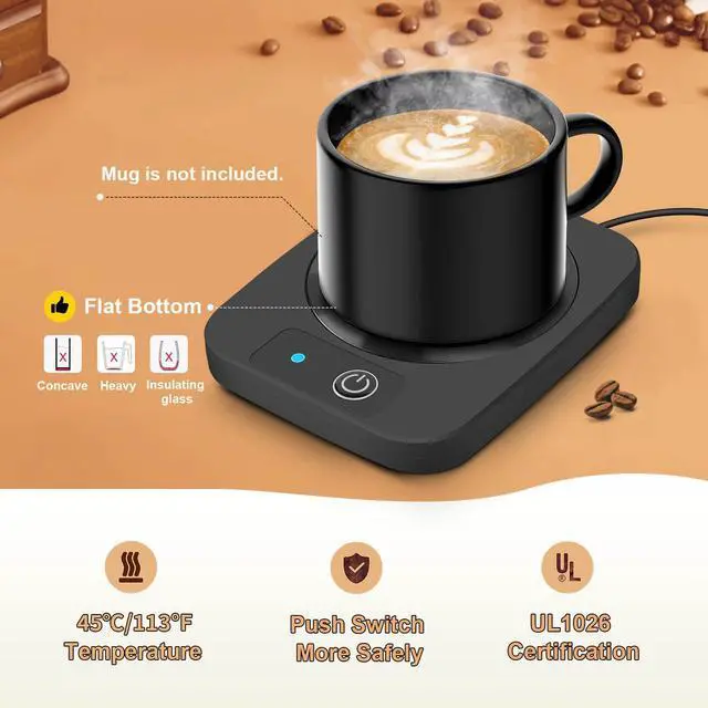 Alt view image 2 of 6 - Candle Warmer & Coffee Mug Warmer, Electric Coffee Warmer with Aluminum Metal Panel, 131 Beverages Coffee Warmer for Heating Candle, Coffee Milk Tea Cocoa, Gifts for Coffee Lovers