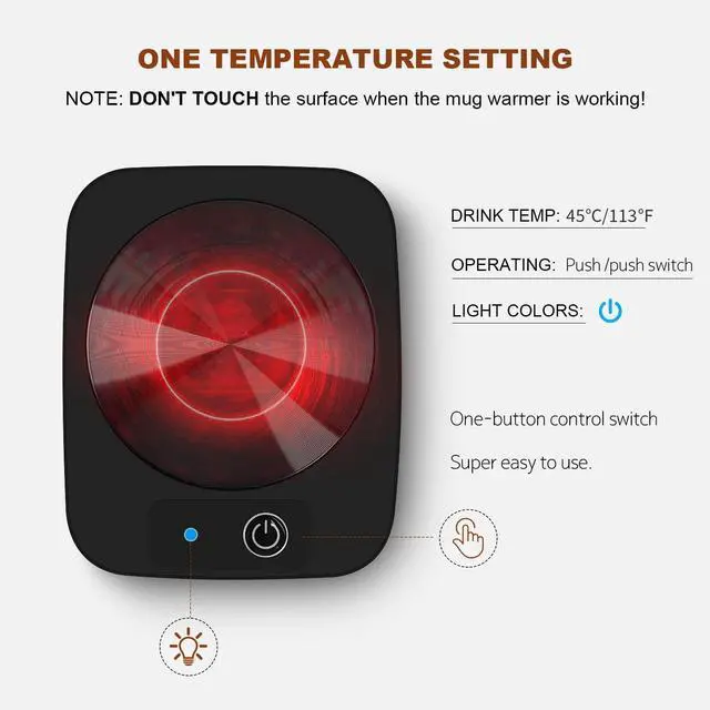 Alt view image 3 of 6 - Candle Warmer & Coffee Mug Warmer, Electric Coffee Warmer with Aluminum Metal Panel, 131 Beverages Coffee Warmer for Heating Candle, Coffee Milk Tea Cocoa, Gifts for Coffee Lovers